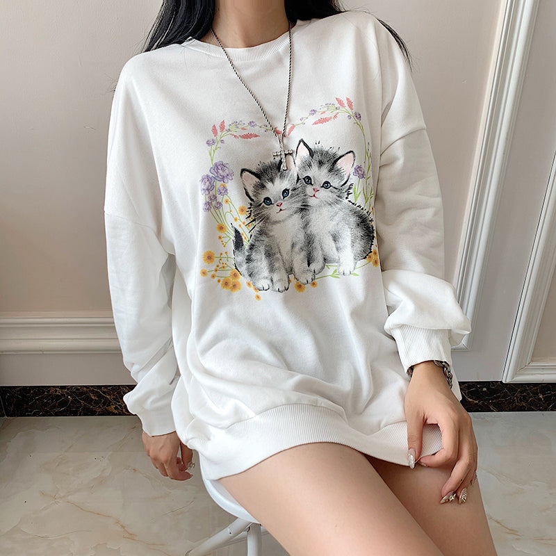 Lovely Cat Oversize Sweater