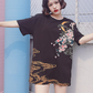 Carp and cherry blossoms embroidery t-shirt #YYL-482 - Veooy