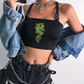Hot sale sexy green dargon embroidery women tank top #YYL-758