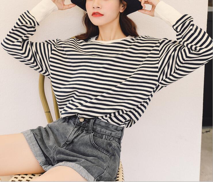 Korea style loose stripe sweatershirt #PR685