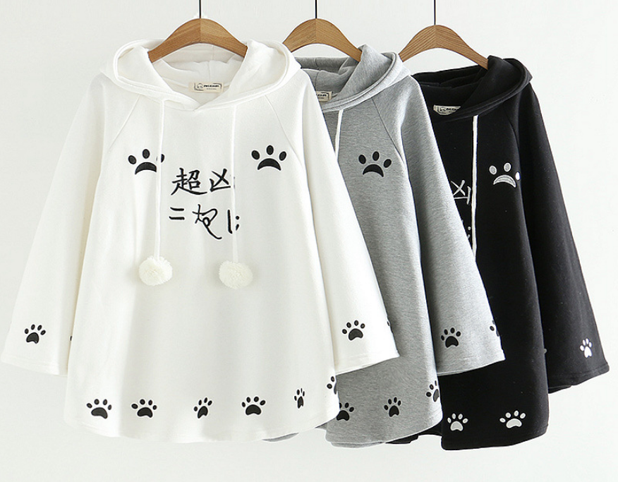 Cute cat embroidery woolen cloak coat #PR783 - Veooy