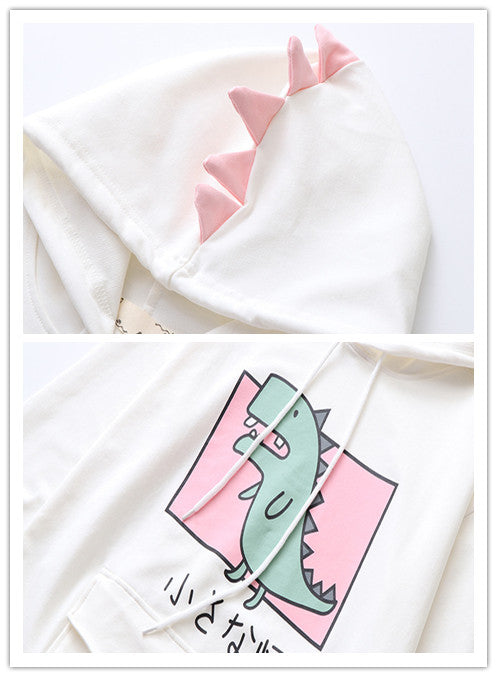 Harajuku style little Dinosaur Hoodie sweater coat#yyl-884 - Veooy