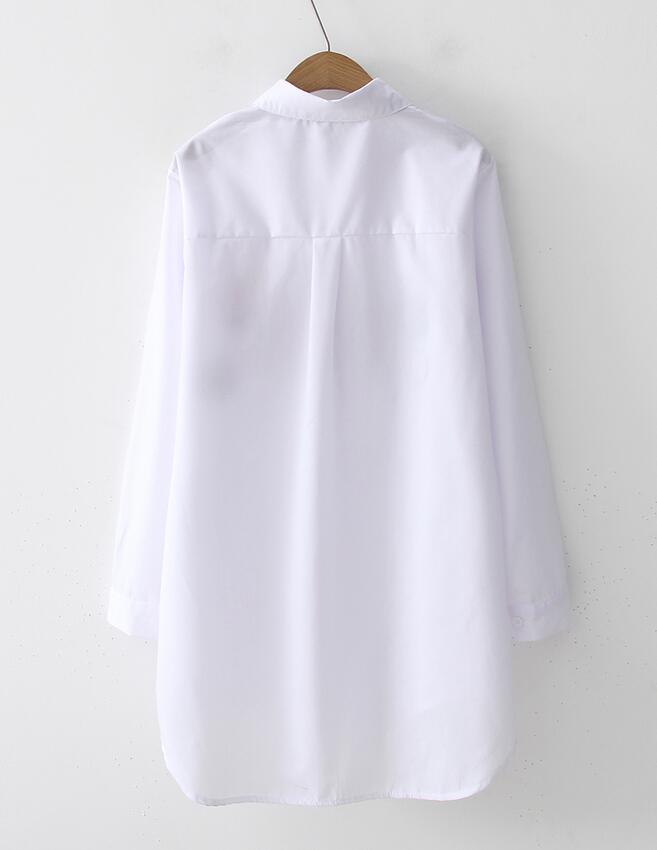 Retro 2020 Spring autumn cotton long blouse Shirt#PR968