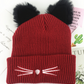 Cute cat embroidery warm cotton hat#YYL-658 - Veooy