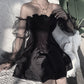 Goth Dark Mesh Vintage Gothic Dresses - Veooy