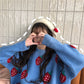 Cute Strawberry embroidery loose knit sweater - Veooy