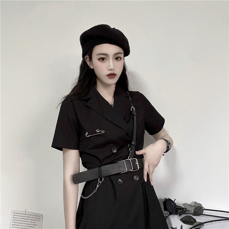 black gothic dress korean harajuku vintage elegant office clothes cosplay - Veooy