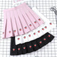 Cute Strawberry embroidery high waist pleated skirt #PR979 - Veooy