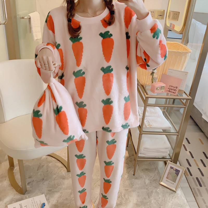 New cute strawberry fruit pajamas set