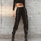 High waist zipper stitching women&#39;s Loose Jogger Pants#yyl-851 - Veooy