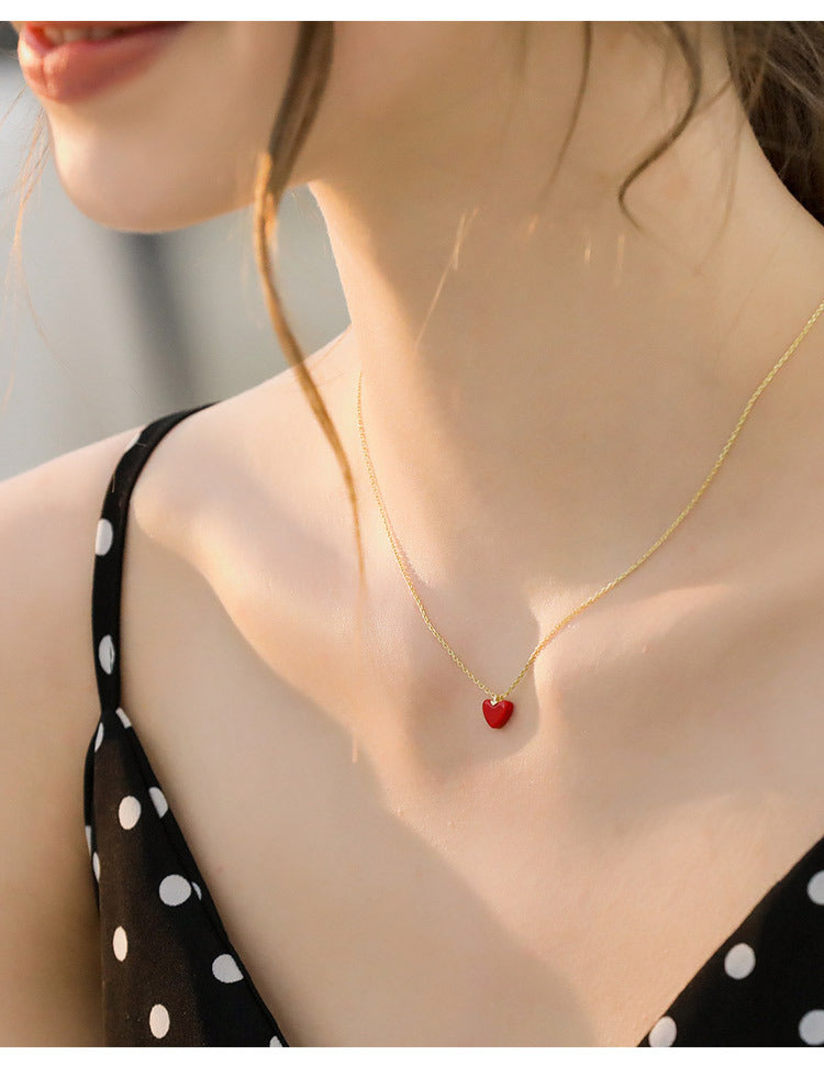 Red heart necklace #20201220-1