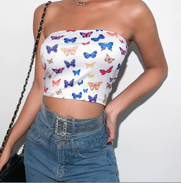 Cute butterfly t-shirt tank top  #yyl-835 - Veooy