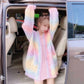 Rainbow Knitted Button Down Cardigan Sweater Coat