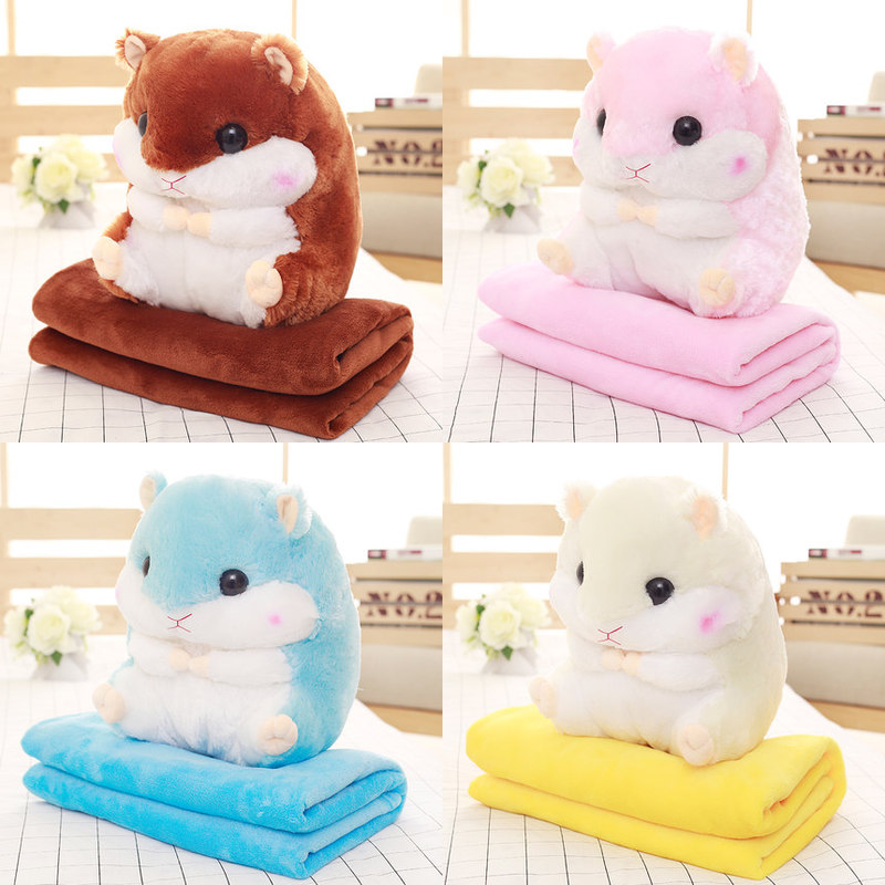 Cute Hamster Pillow + Blanket Dual Doll - Veooy