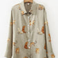 Hot sale Leopard print blouse shirt #PR970