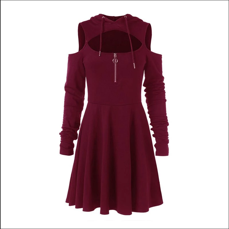 Hollow Out Gothic Dress - Veooy