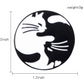 Cute black cat  White cat eight-diagram-shaped appetizer brooch #YYL-754 - Veooy