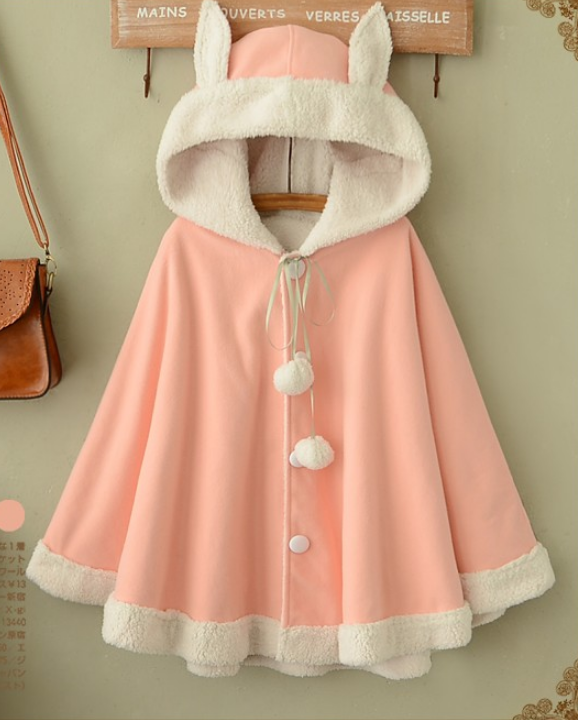 Cute woolen cape coat #PR786 - Veooy
