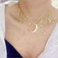 Harajuku style moon  Star necklace#PR934 - Veooy