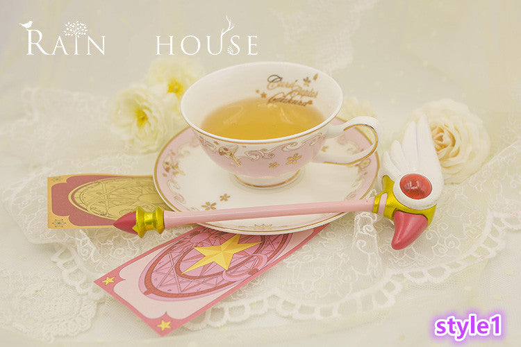 Cardcaptor Sakura / cup + saucer + ice cream spoon Set - Veooy