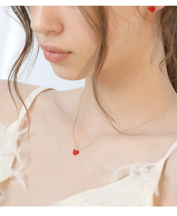 Red heart necklace #20201220-1