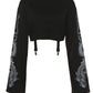 Goth Dark Dragon Print Gothic Vintage Female Sweatshirts - Veooy