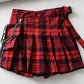 Ins high waist pleated skirt with pocket chain buckle #PR964