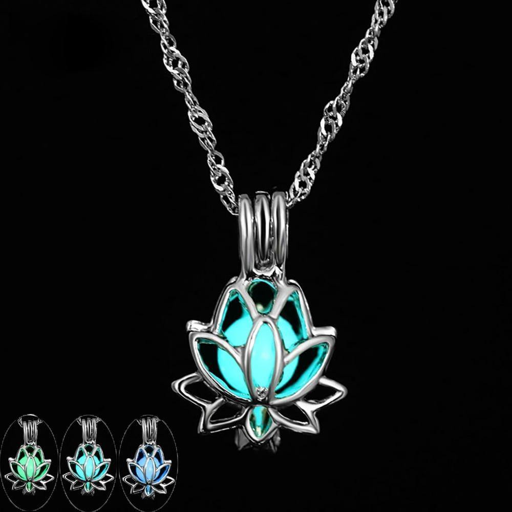 Glow in the Dark Lotus Necklace - Veooy