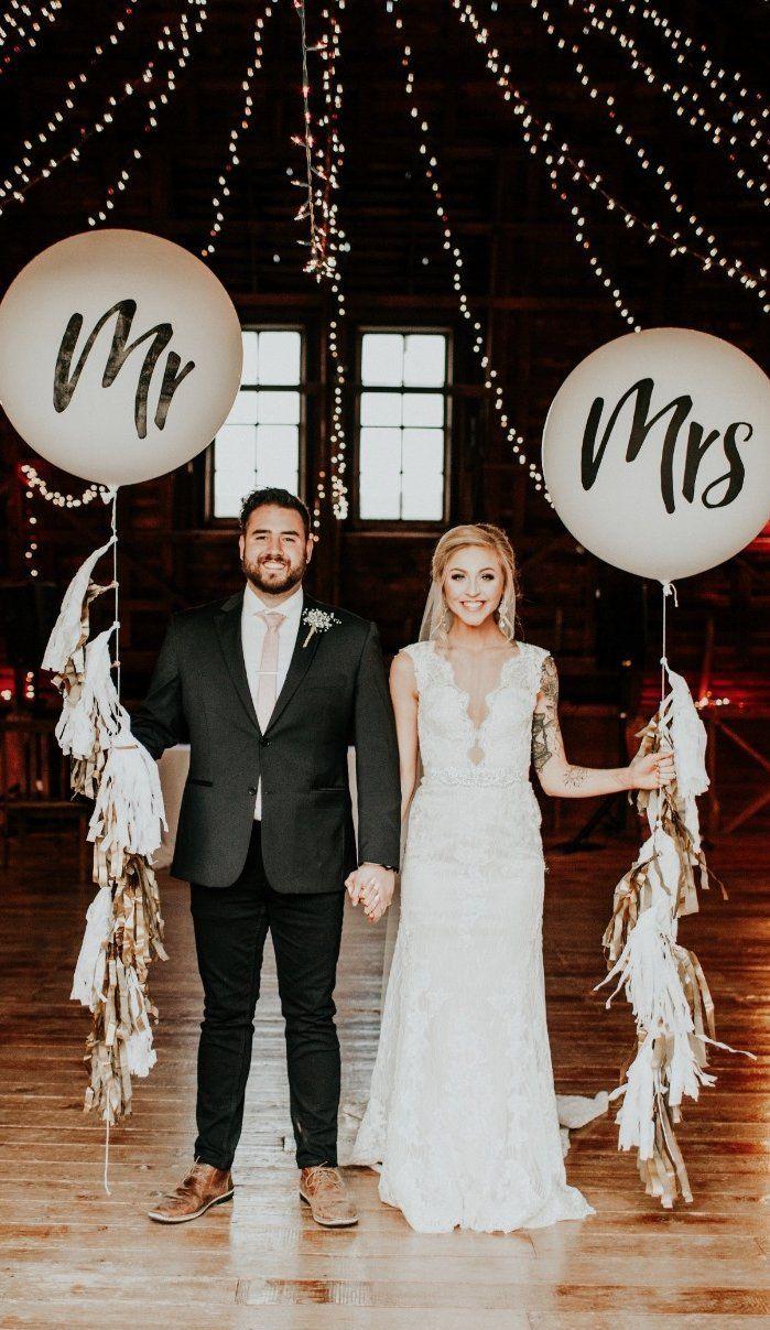 36inch Latex Round White Balloons with MR MRS Letter for Wedding Photo Booth