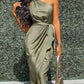 Women's Wrap Dress Midi Dress Sleeveless Solid Color Spring & Summer Hot Sexy Army Green S M L XL