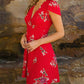 Women's Wrap Dress Short Mini Dress - Short Sleeve Floral Print Summer V Neck Hot 2020 White Red S M L XL
