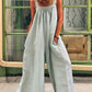 JUSTREDCOCO Casual Solid Sleeveless Spaghetti Jumpsuit Wide Leg Pants