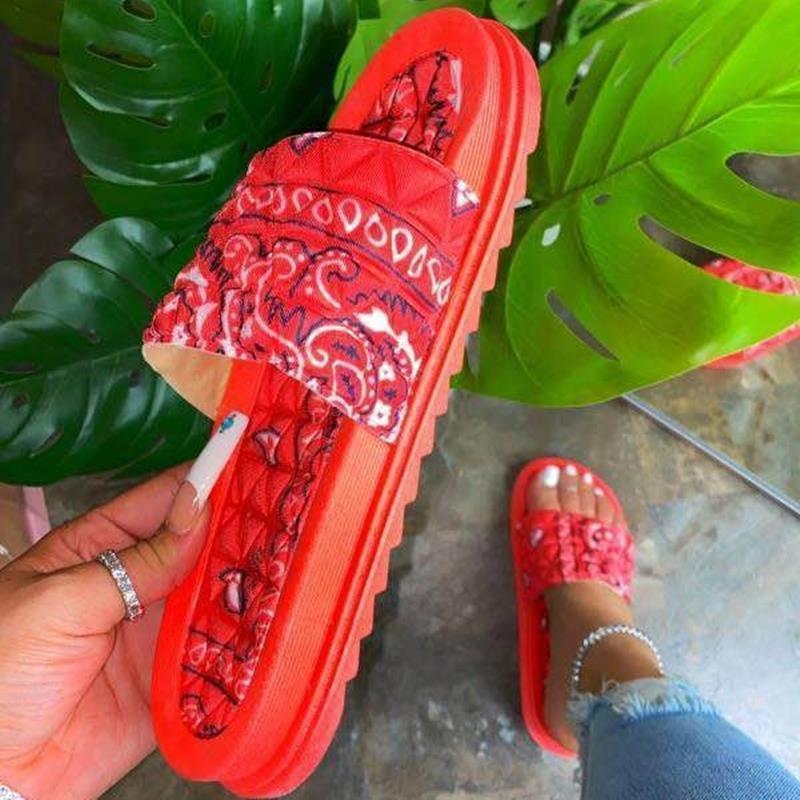 Pure color casual satin pattern slipper