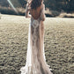Long sleeve Lace Sexy backless wedding dress