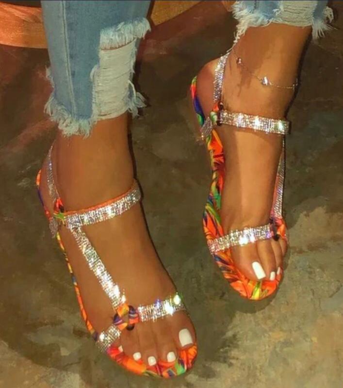 Shining simple design women sandal