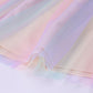 Women‘s Prom Dress Chiffon Dress Short Mini Dress - Long Sleeve Rainbow plunging v neck S M L-0220807