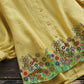 Yellow Floral Casual Cotton-Blend Shirts & Tops