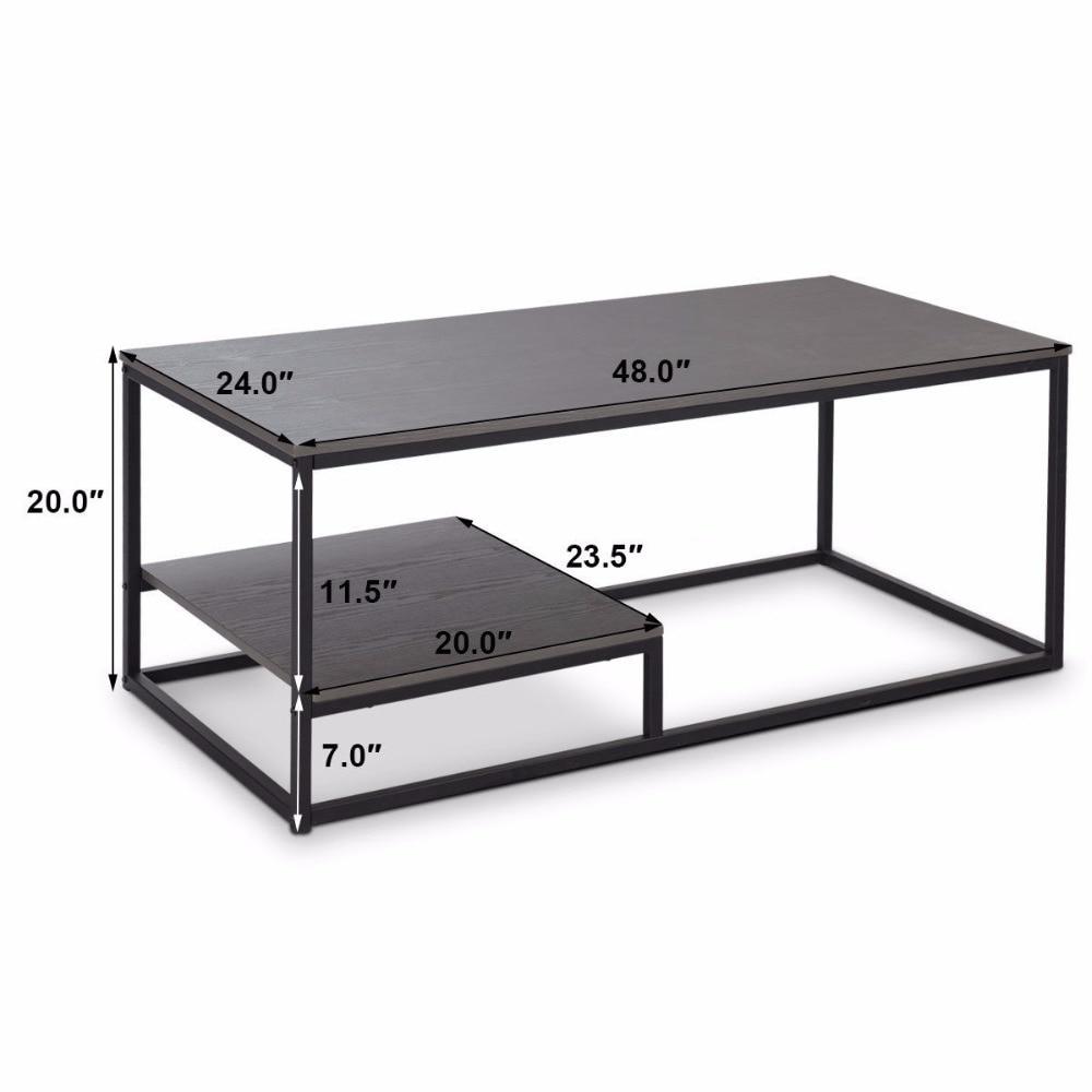 Cullen - Modern Nordic Living Room Coffee Table with Shelf - Veooy