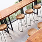 Oliver - Wooden Top Iron Frame Stool