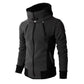 Zipper Men Jackets Autumn Winter Casual Fleece Coats Bomber Jacket Scarf Collar Fashion Hooded Male Outwear
