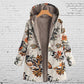 Womens Coat Winter Warm Outwear Floral Print Hooded Pockets Vintage Oversize Casual Outwear Plus Size