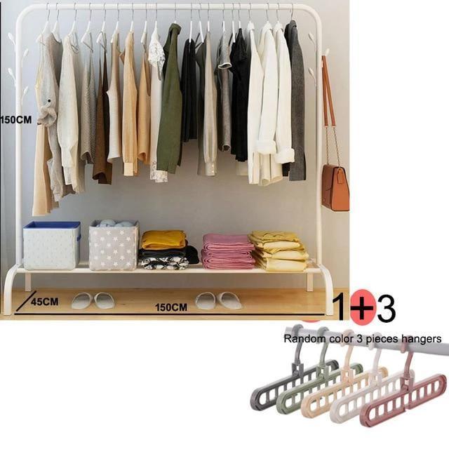 Ciara - Floor Standing Clothes Rack with Shelf - Veooy