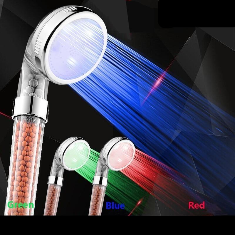 3 Color LED Temperature Sensor Shower Head - Veooy