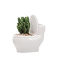 White Ceramic Toilet Design Flower Planter