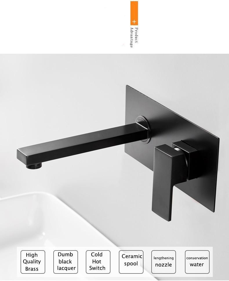 Odell - Luxurious Matte Black Wall Mounted Bathroom Faucet
