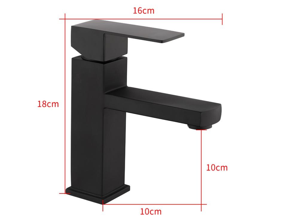 Delmer - Black Stainless Steel Square Bathroom Faucet - Veooy