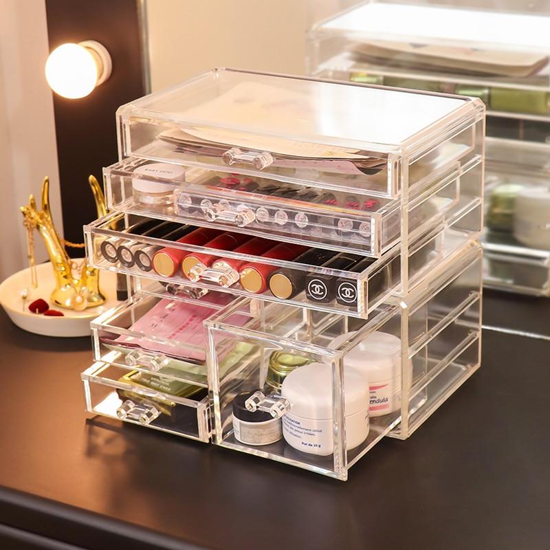Transparent Makeup Organizer Cosmetic Storage Box
