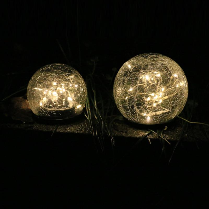 Cracked Glass Ball Solar Garden Light - Veooy