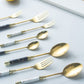 Dalila - Vintage Ceramic Handle Cutlery Set - Veooy