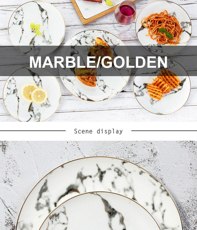 Marble Round Porcelain Dinnerware Set